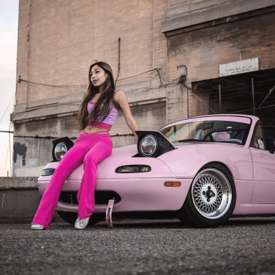 Ravoony Plus PET Gloss Macaron Cherry Pink Vinyl Car Wrap 02