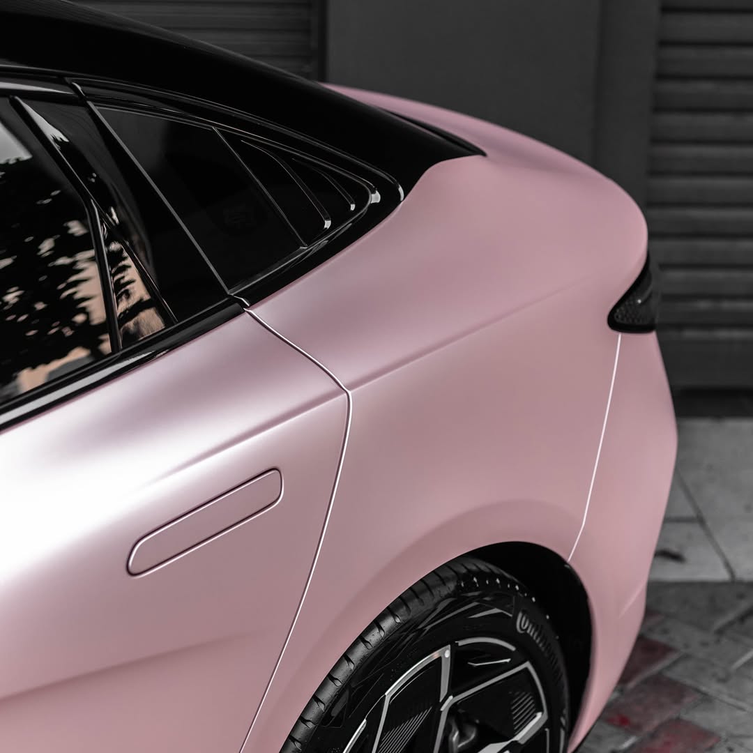 Ravoony Plus PET Pure Metal Cherry Pink Car Vinyl Wrap
