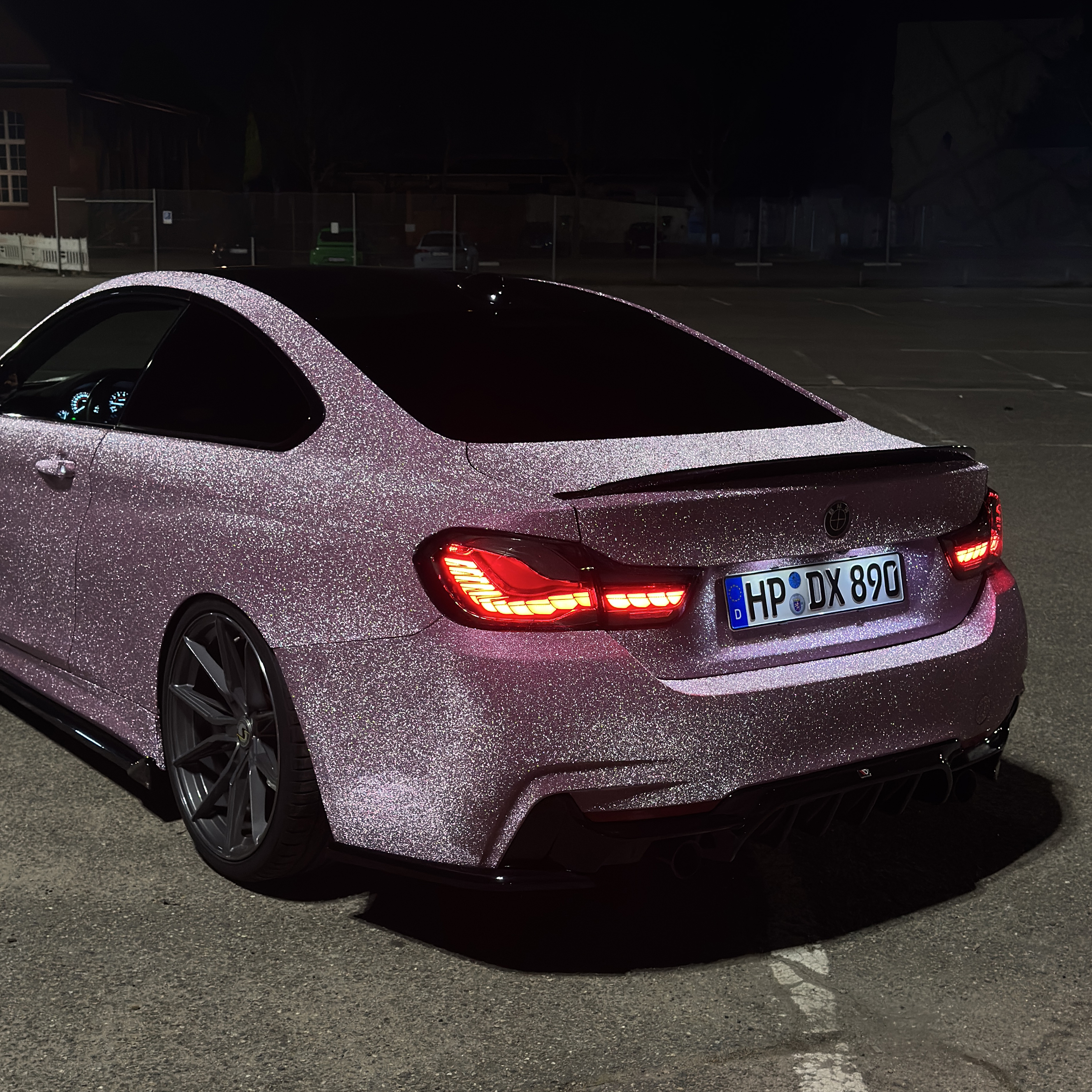 Ravoony Plus PET Super Glitter Pink Car Vinyl Wrap