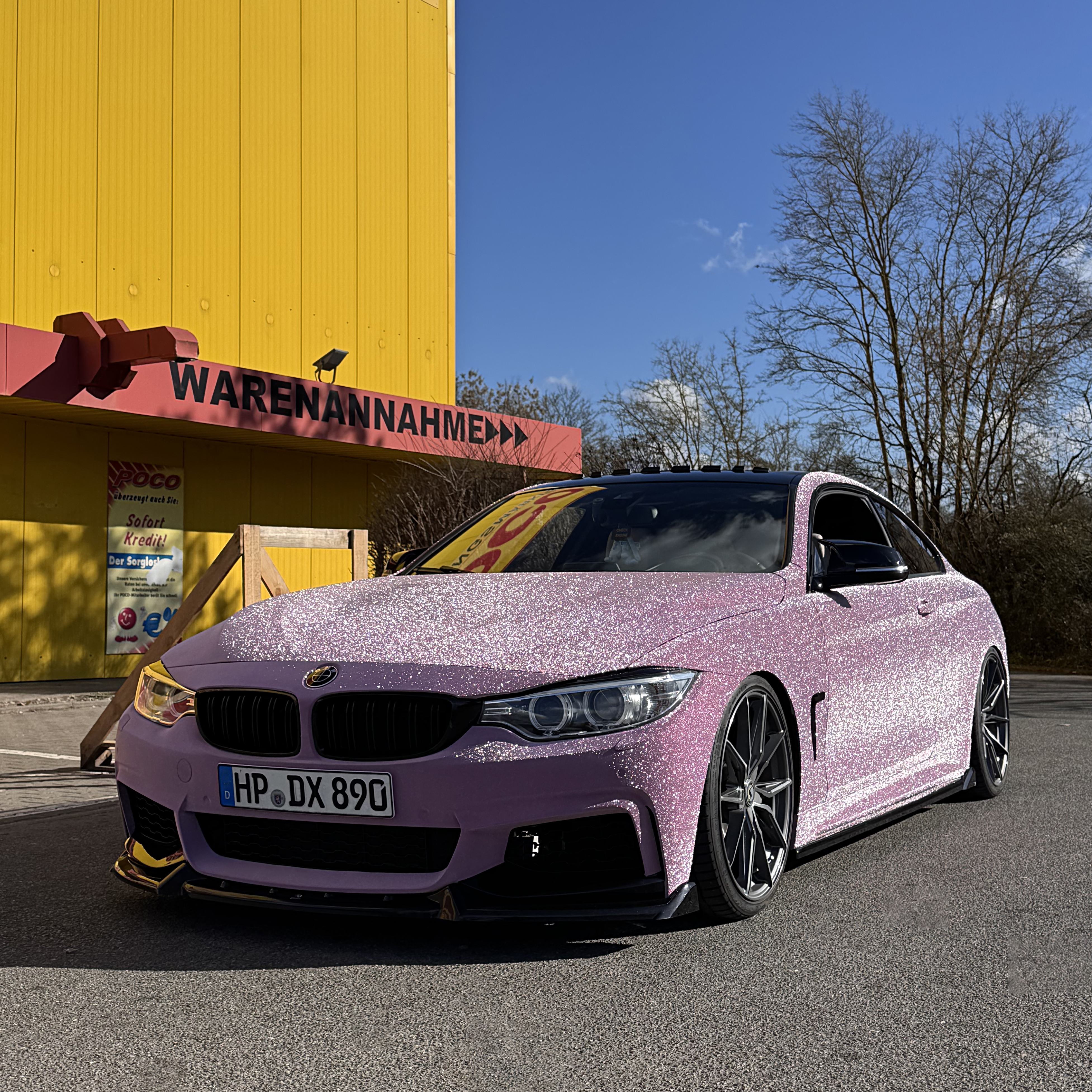 Ravoony Plus PET Super Glitter Pink Car Vinyl Wrap