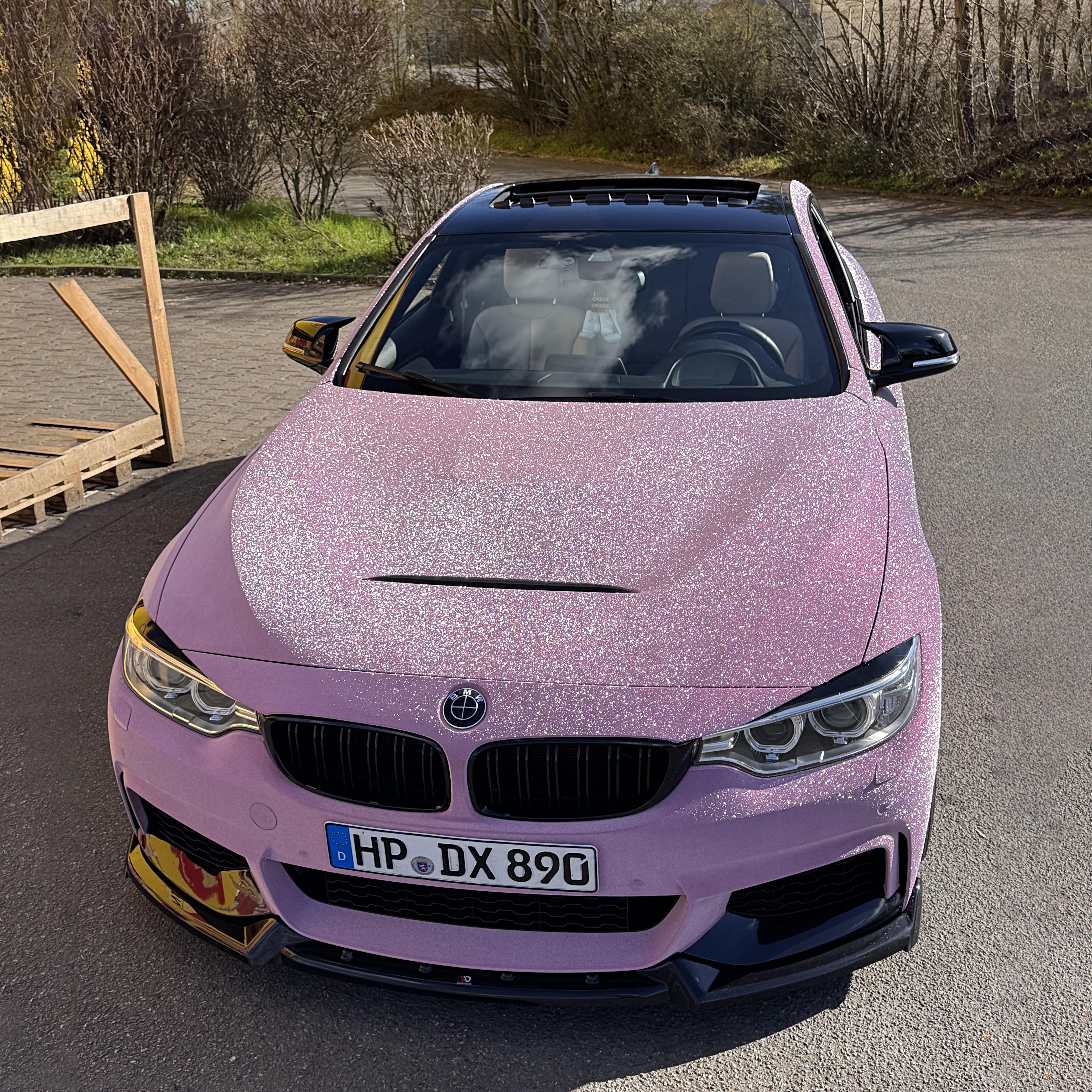 Ravoony Plus PET Super Glitter Pink Car Vinyl Wrap