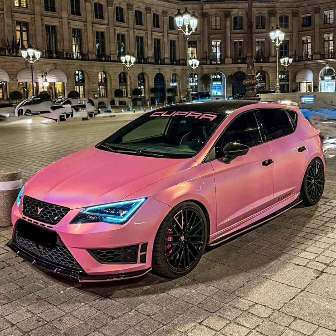 Ravoony Plus PET Glossy Laser Pink Car Vinyl Wrap