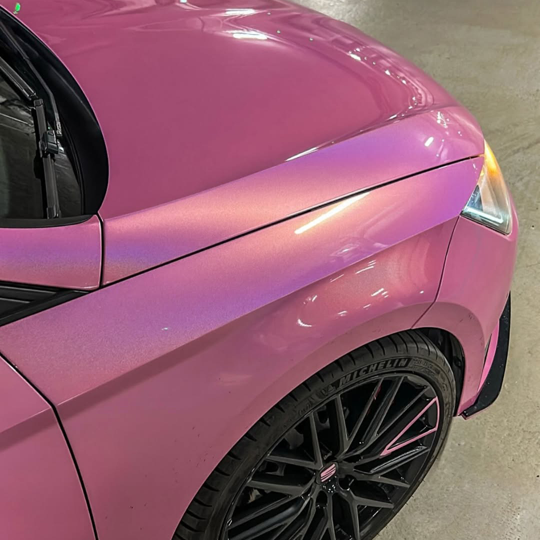 Ravoony Plus PET Glossy Laser Pink Car Vinyl Wrap