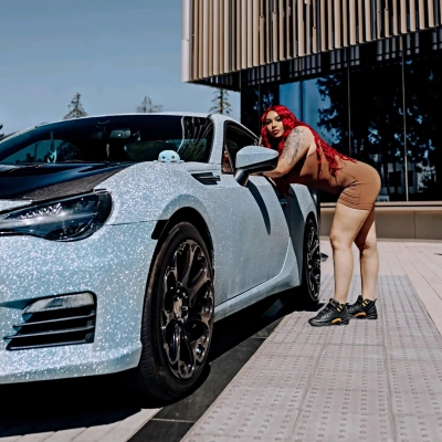 Ravoony Plus Super Glitter Blue Car Vinyl Wrap 02