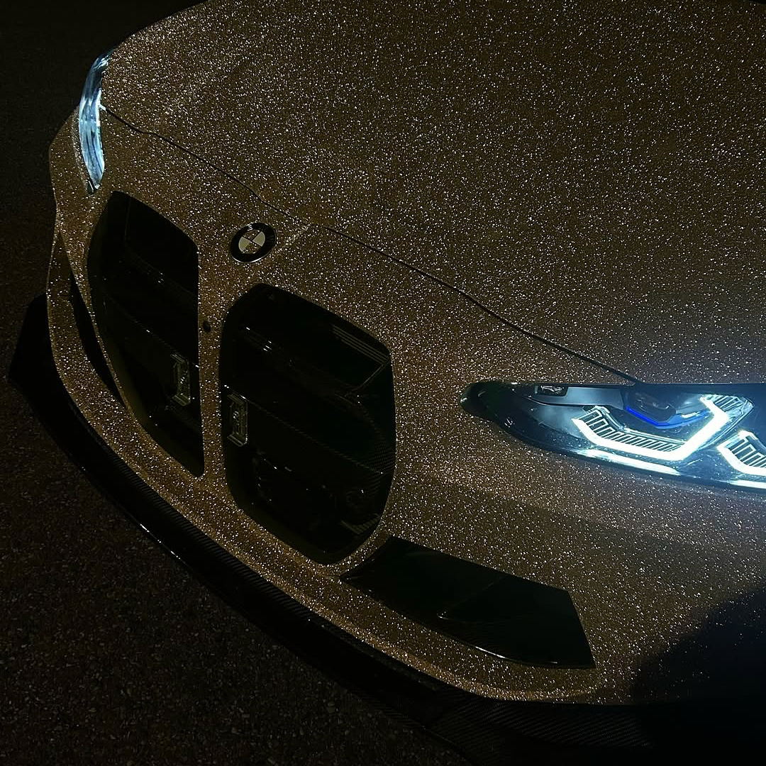 Ravoony Plus Gold Glitter Car Wrap