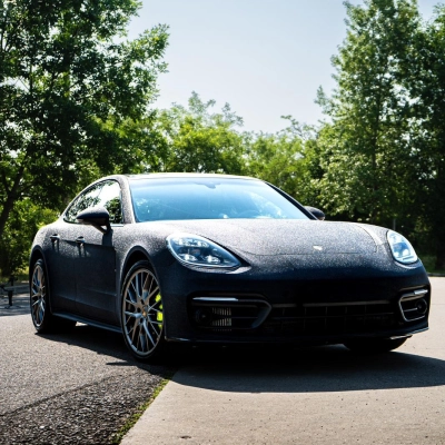 Ravoony Plus PET Super Glitter Black Car Vinyl Wrap 02