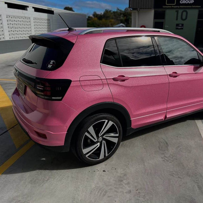   Ravoony Plus PET Sparkle Pink Car Vinyl Wrap