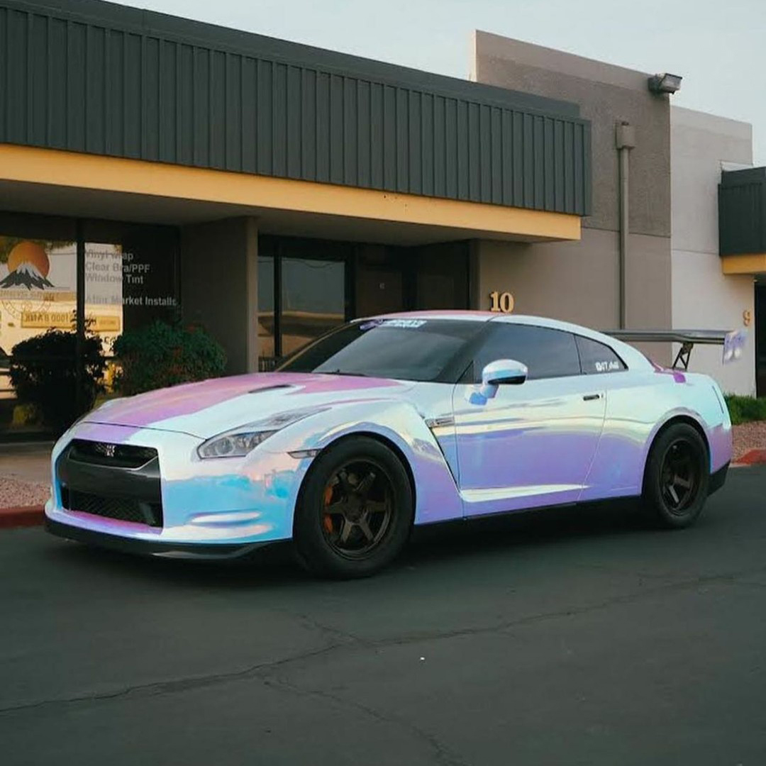 Ravoony Plus Super Gloss Holographic Rainbow Neo Chrome Car Vinyl Wrap