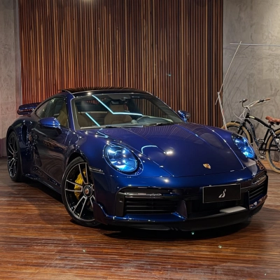 Ravoony Plus Porsche Gloss Gentian Blue Vinyl Car Wrap 02