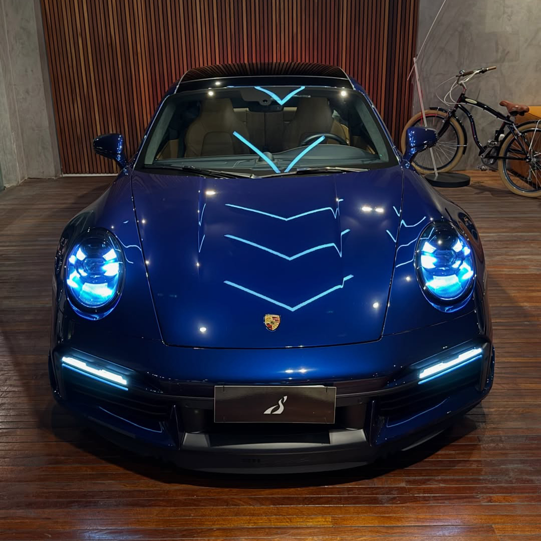 Ravoony Plus Porsche Gloss Gentian Blue Vinyl Car Wrap