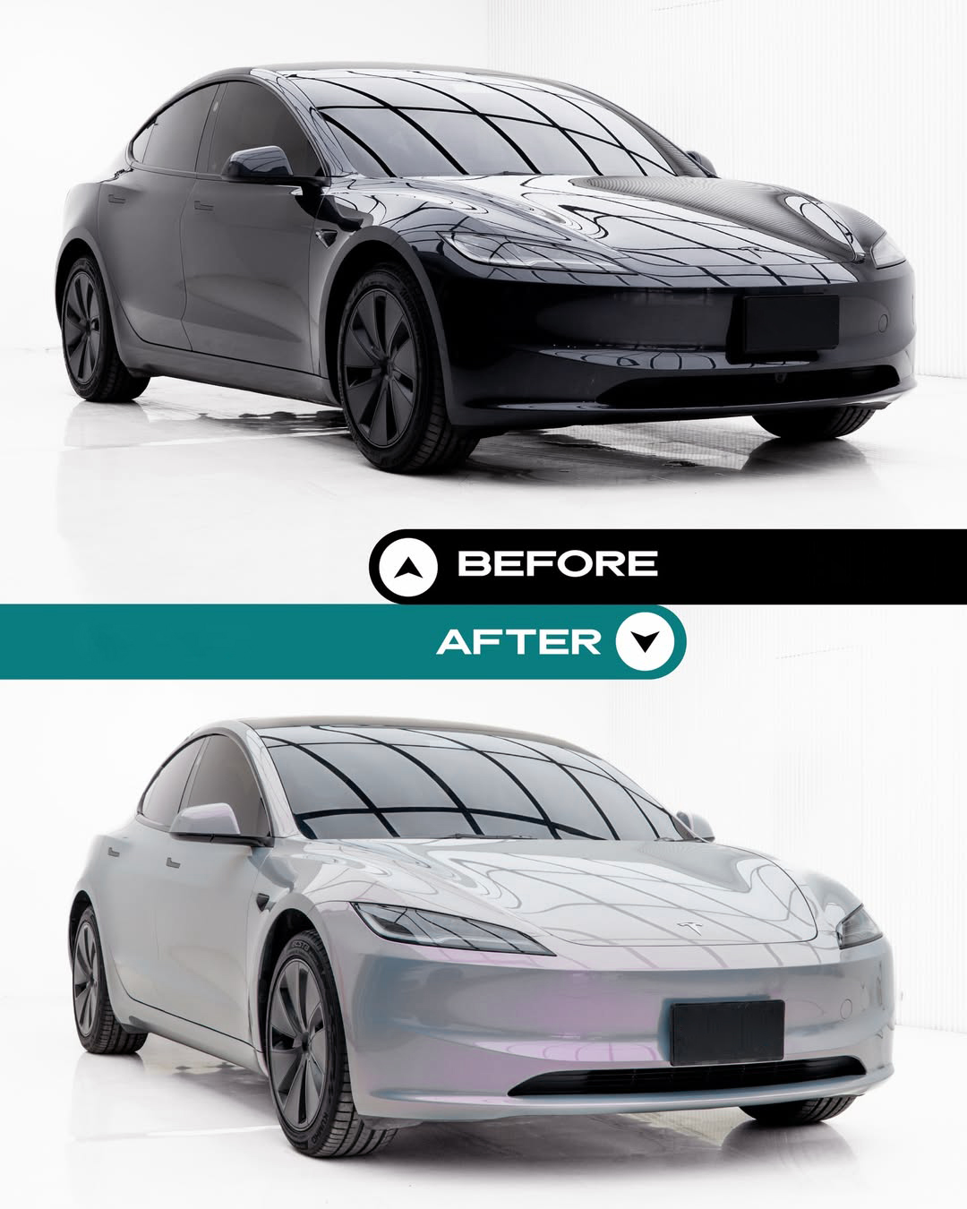 Ravoony Plus PET Technological Grey To Pink Car Wrap