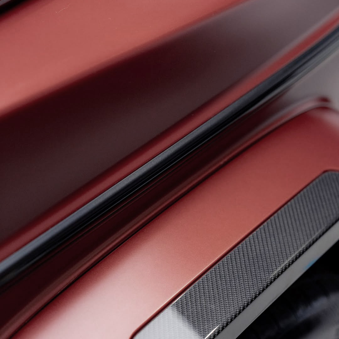 Ravoony Plus PET Satin Dragon Blood Red Vinyl Car Wrap