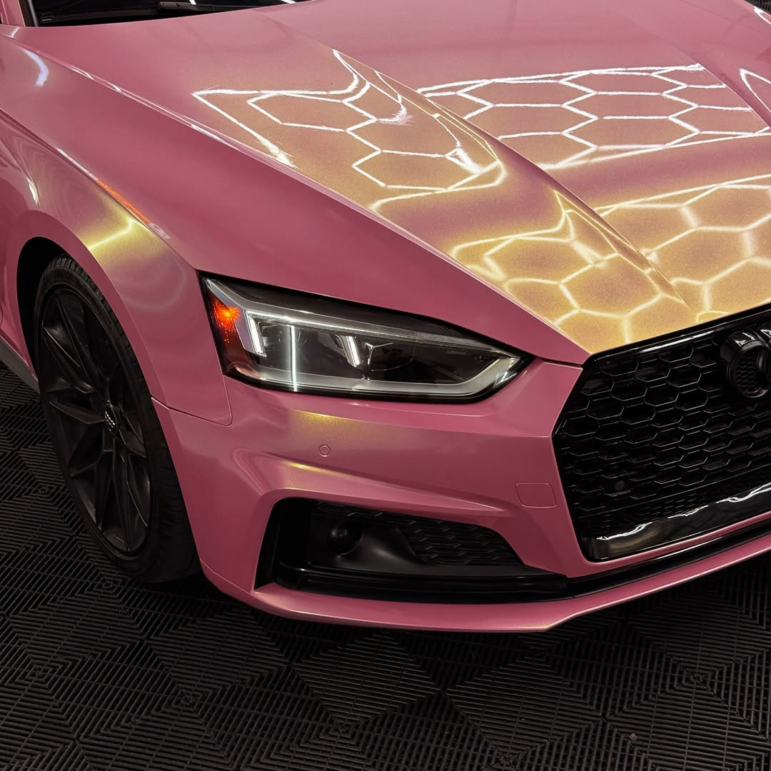 Ravoony Plus Gloss Diamond Gold Pink Vinyl Wrap