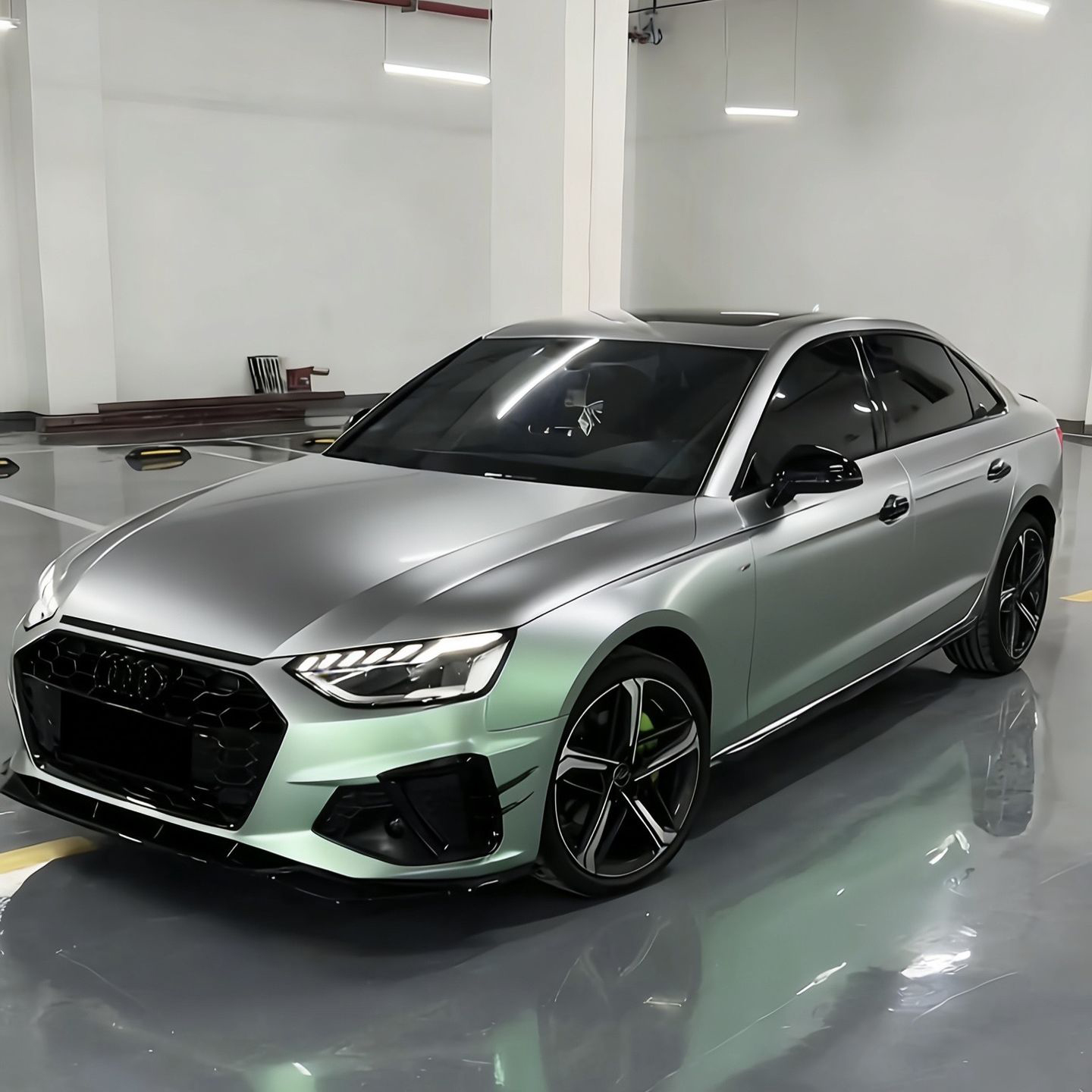 Ravoony Plus PET Glossy Technological Grey To Pink Car Wrap