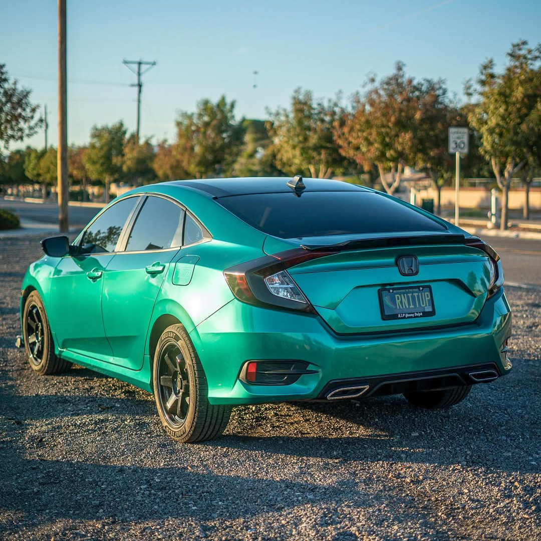 Ravoony Plus PET Metallic Paint Emerald Green Car Vinyl Wrap