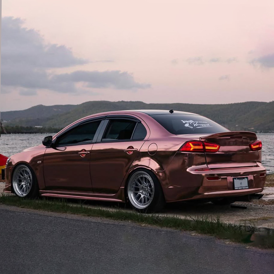 Ravoony Plus PET Rose Gold Chrome Vinyl Car Wrap