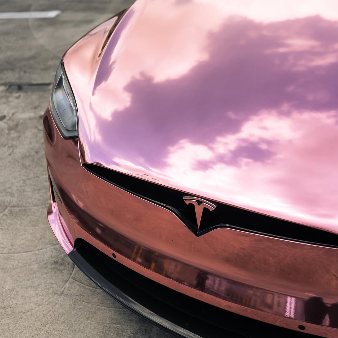 Ravoony Plus PET Rose Gold Chrome Vinyl Car Wrap