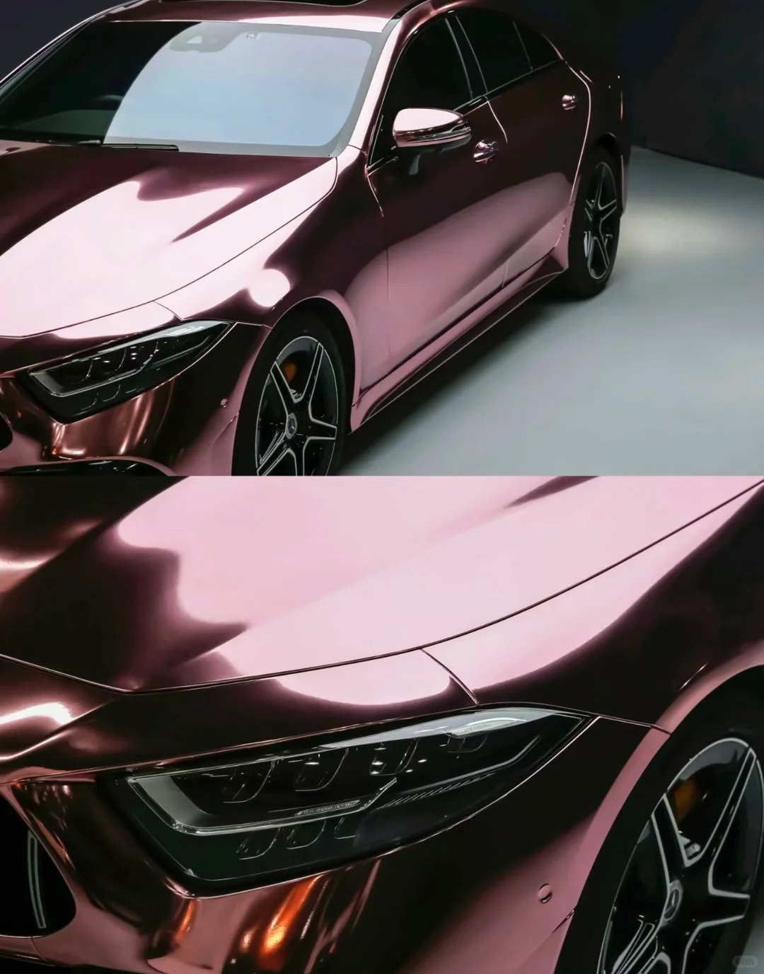 Ravoony Plus PET Rose Gold Chrome Vinyl Car Wrap