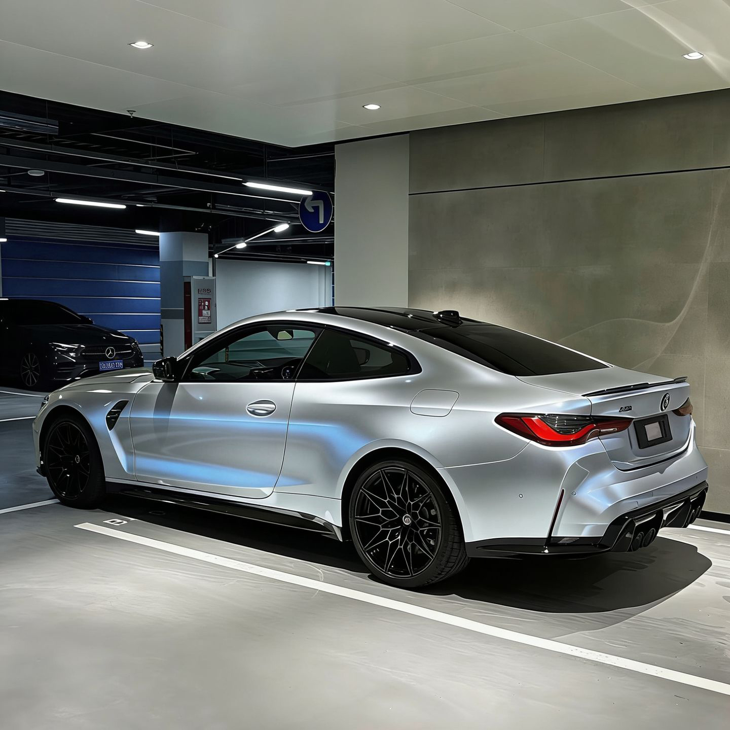 Ravoony Plus PET Glossy Technological Grey To Blue Car Wrap