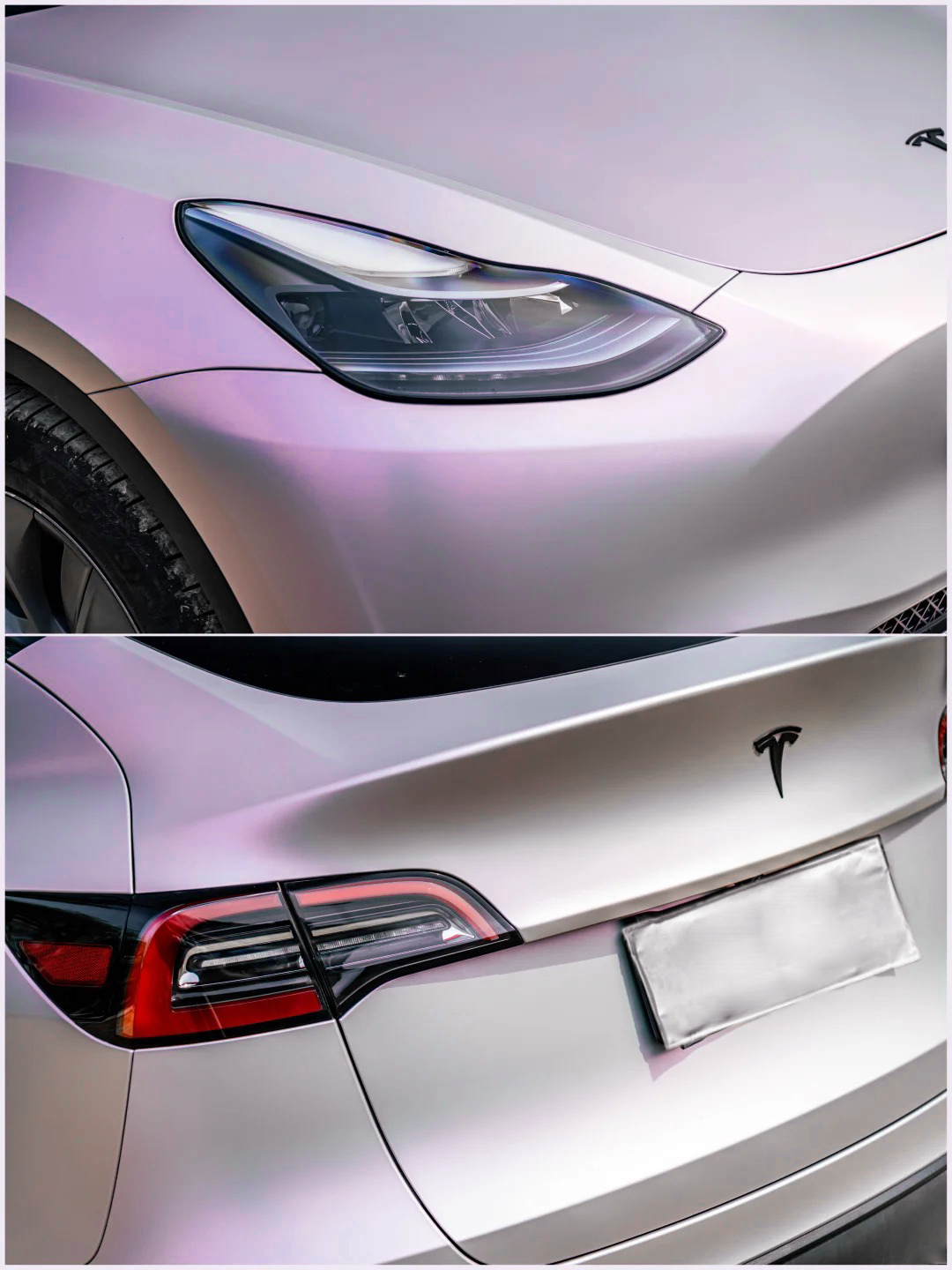 Ravoony Plus PET Matte Technological Grey To Pink Car Wrap