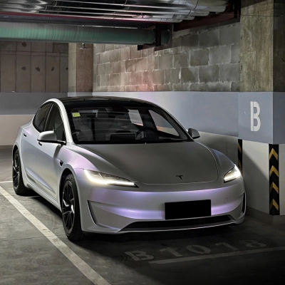 Ravoony Plus PET Matte Technological Grey To Purple Car Wrap 02