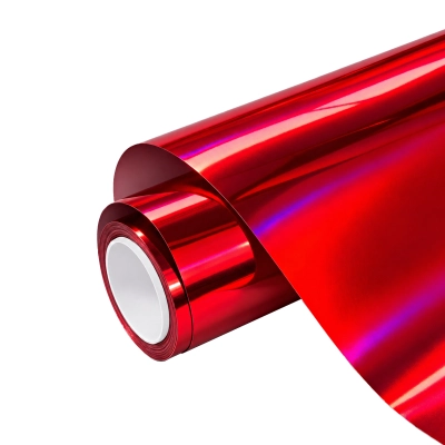 Ravoony Plus PET Gloss Laser Red Chrome Car Vinyl Wrap 01