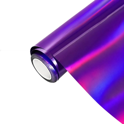 Ravoony Plus PET Gloss Laser Chrome Purple Car Vinyl Wrap 01