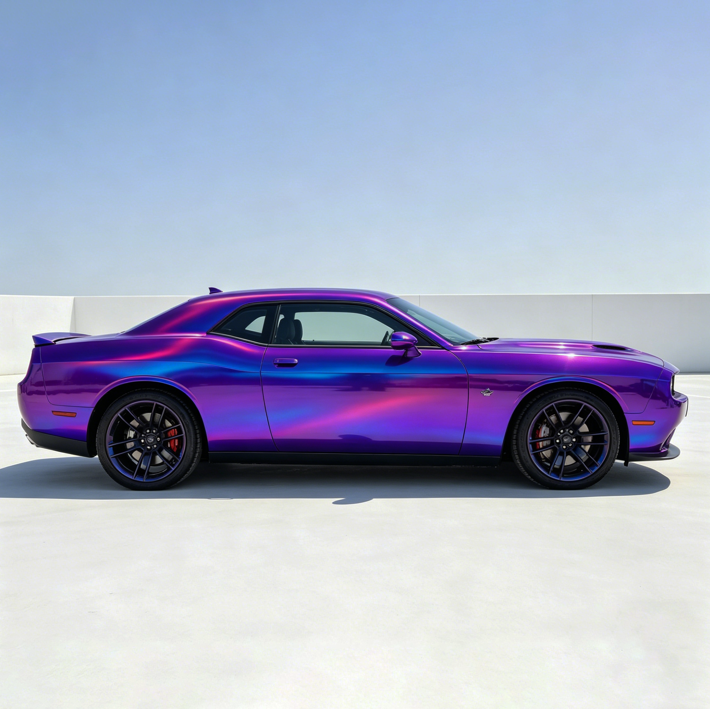 Ravoony Plus PET Gloss Laser Chrome Purple Car Vinyl Wrap