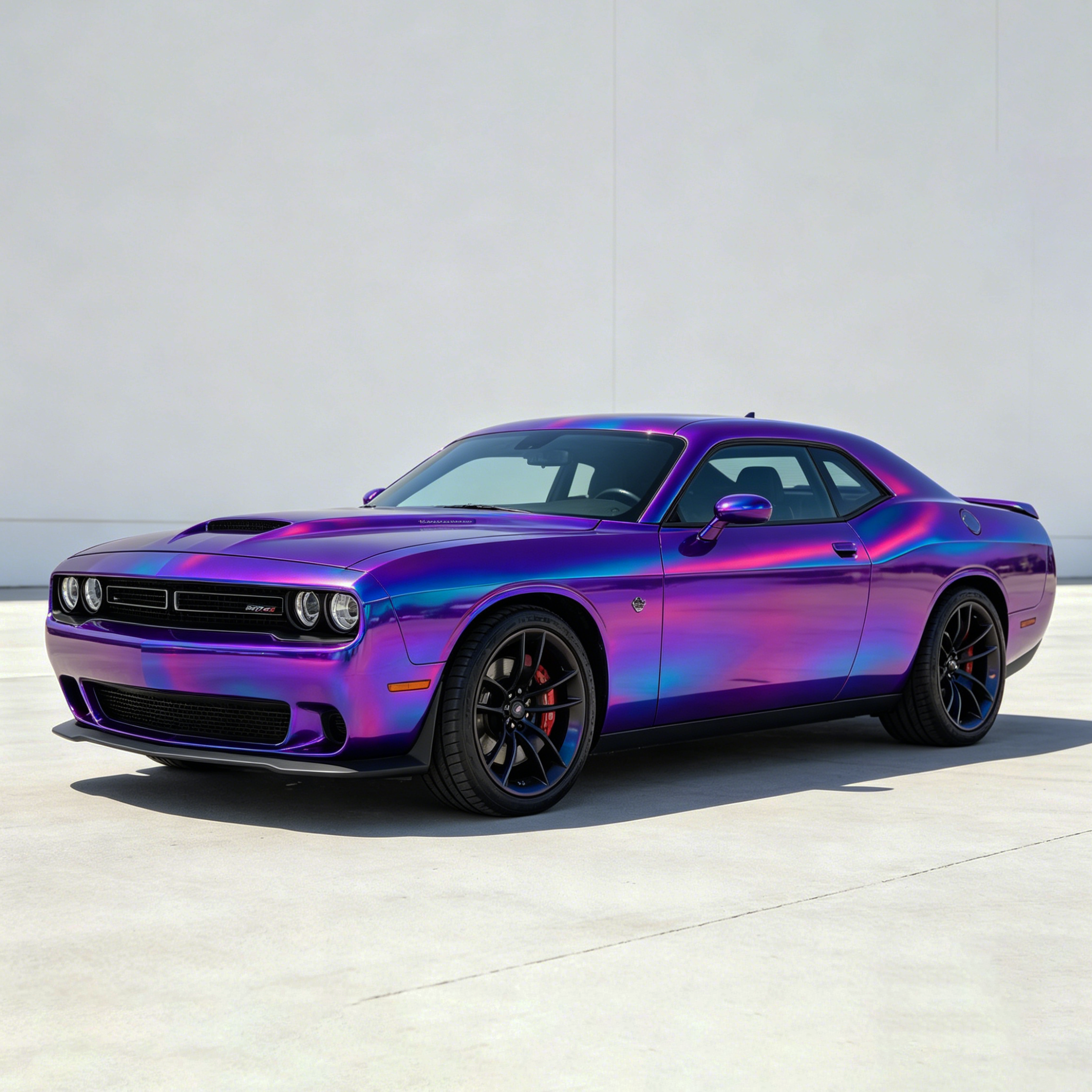 Ravoony Plus PET Gloss Laser Chrome Purple Car Vinyl Wrap