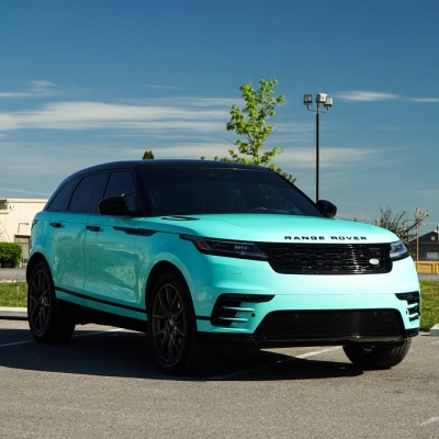 Ravoony Plus PET Glossy Metallic Tiffany Blue Car Vinyl Wrap 02