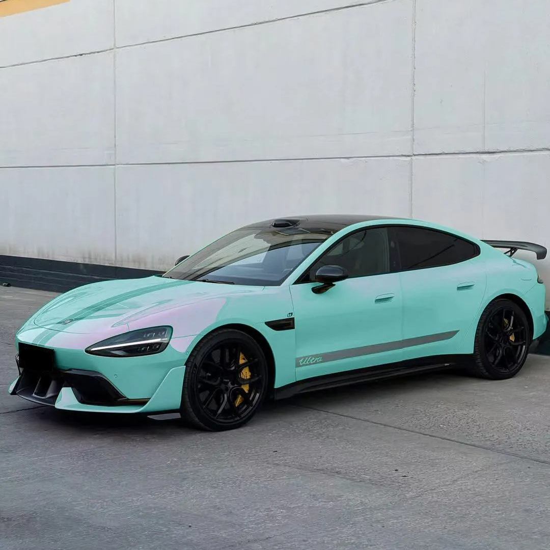 Ravoony Plus PET Glossy Metallic Tiffany Blue Car Vinyl Wrap