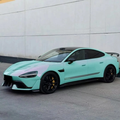 Ravoony Plus PET Glossy Metallic Tiffany Blue Car Vinyl Wrap 02