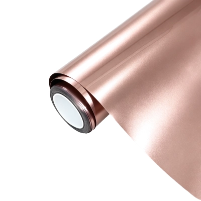 Ravoony Plus Pure Metallic Rose Gold Car Vinyl Wrap 01
