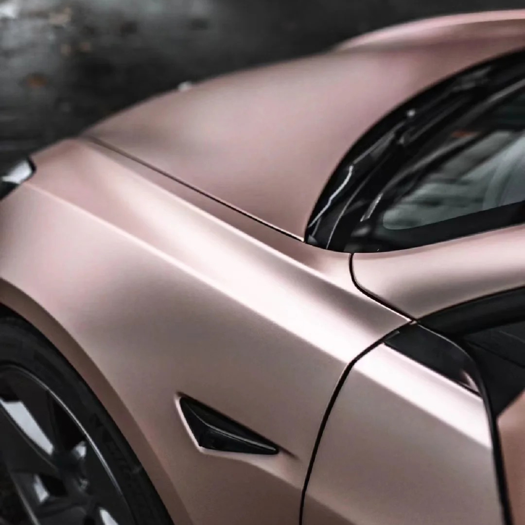 Ravoony Plus Pure Metallic Rose Gold Car Vinyl Wrap