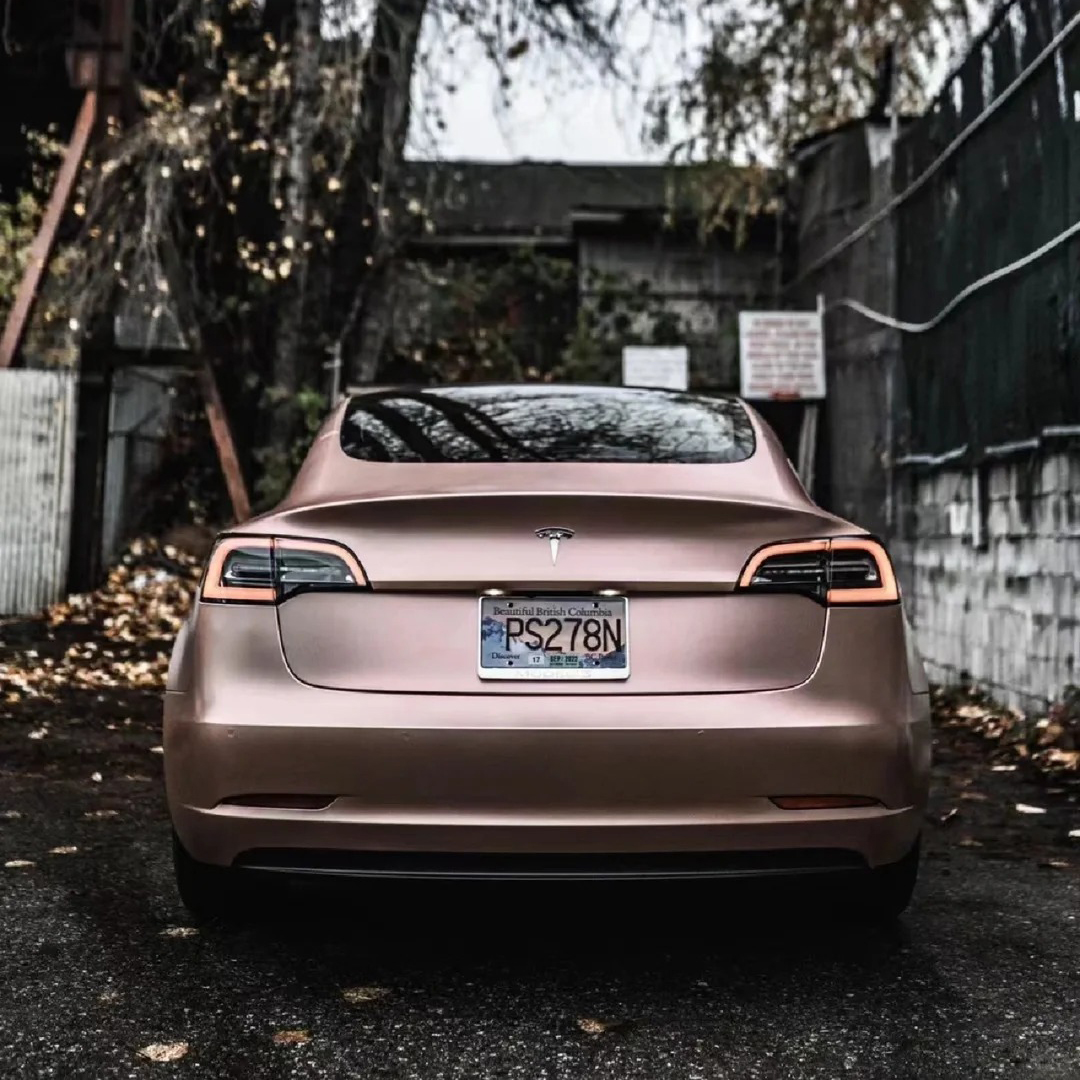 Ravoony Plus Pure Metallic Rose Gold Car Vinyl Wrap