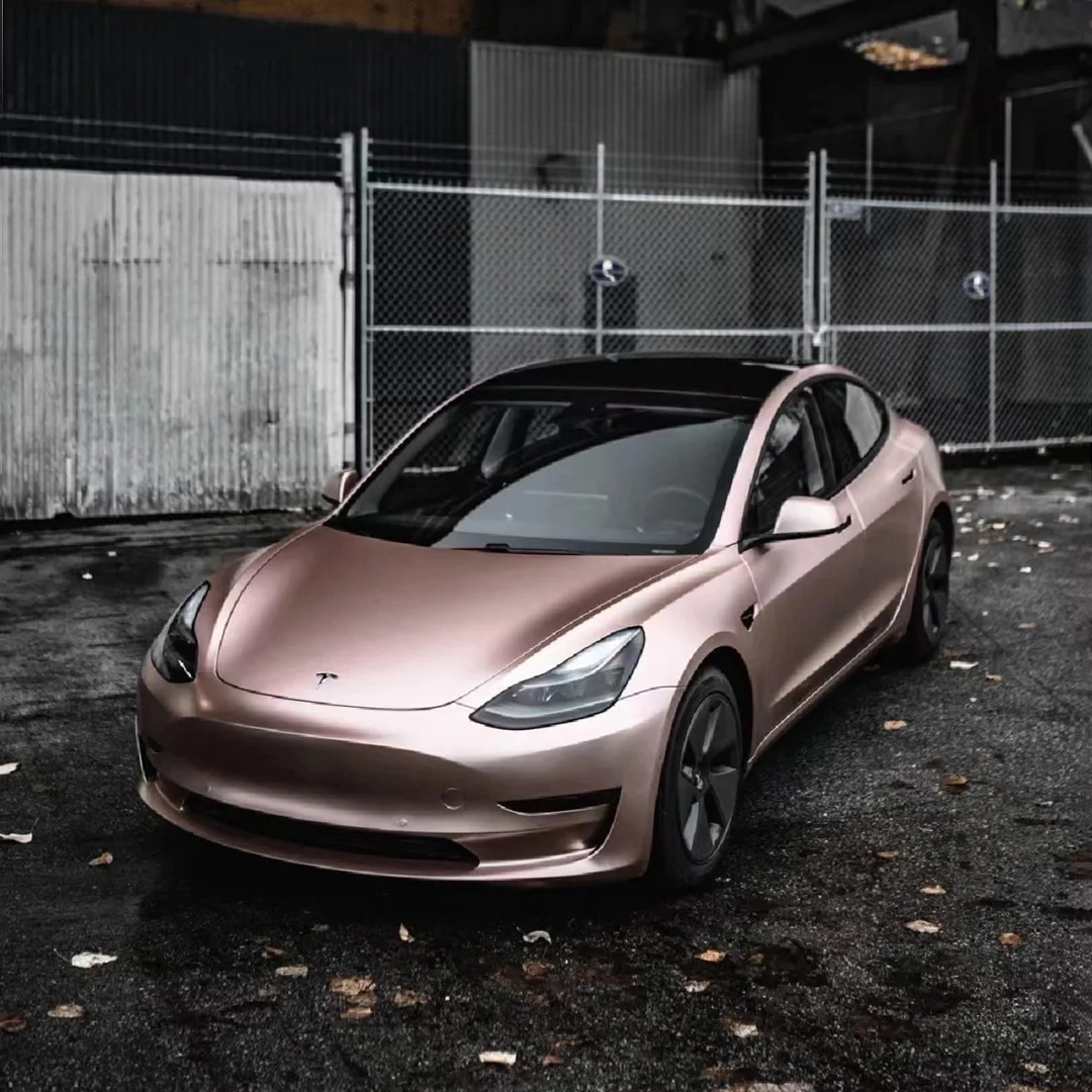 Ravoony Plus Pure Metallic Rose Gold Car Vinyl Wrap