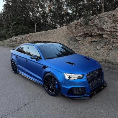 Ravoony Plus PET Matte Chrome Blue Car Wrap 02
