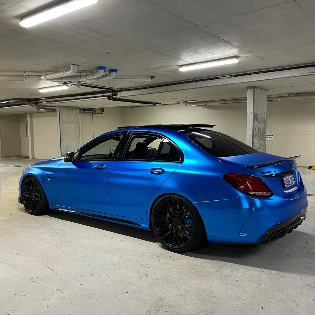 Ravoony Plus PET Matte Chrome Blue Car Wrap