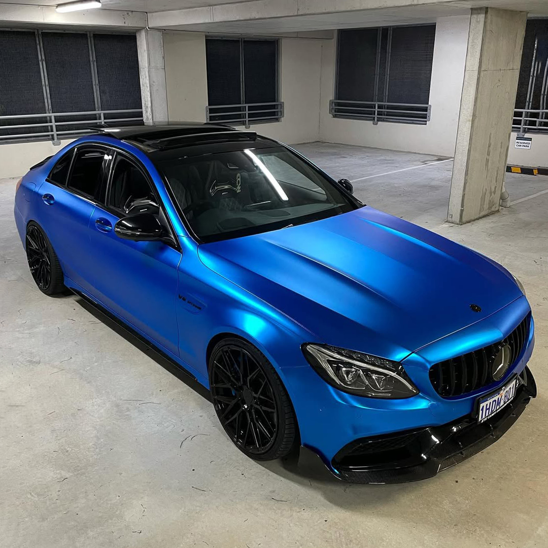 Ravoony Plus PET Matte Chrome Blue Car Wrap