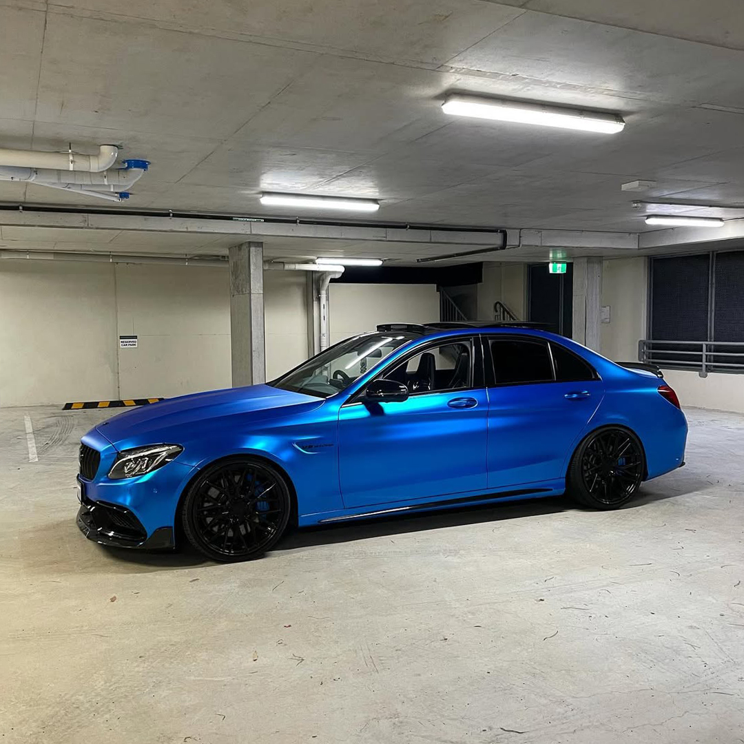 Ravoony Plus PET Matte Chrome Blue Car Wrap