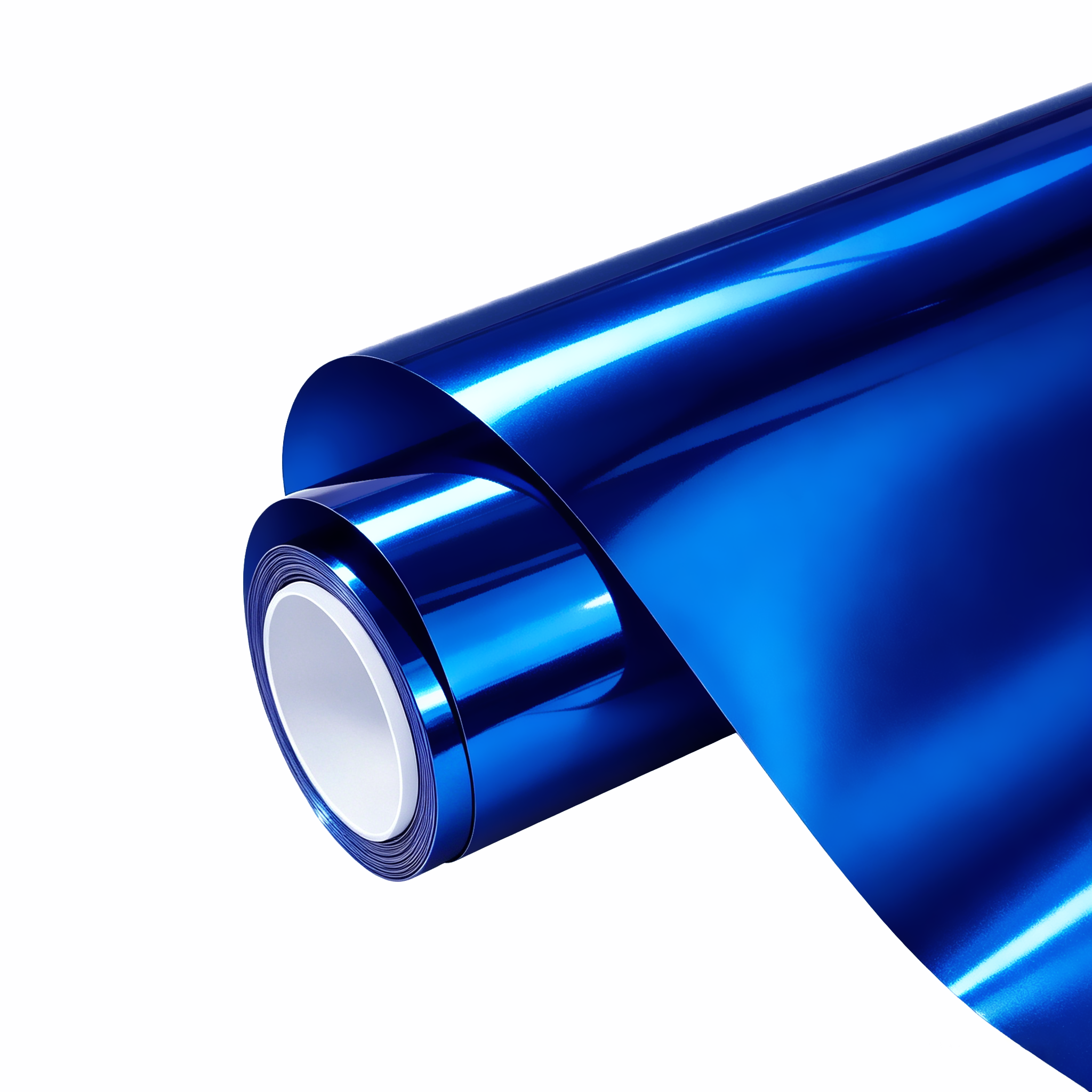 Ravoony Plus PET Glossy Chrome Blue Car Vinyl Wrap