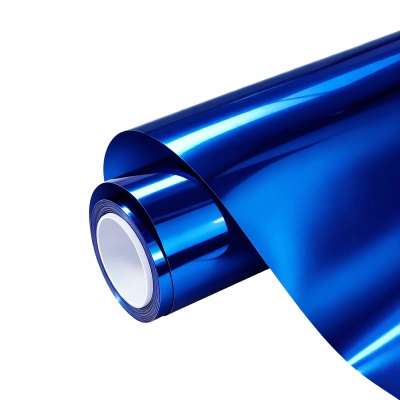 Ravoony Plus PET Glossy Chrome Blue Car Vinyl Wrap 01