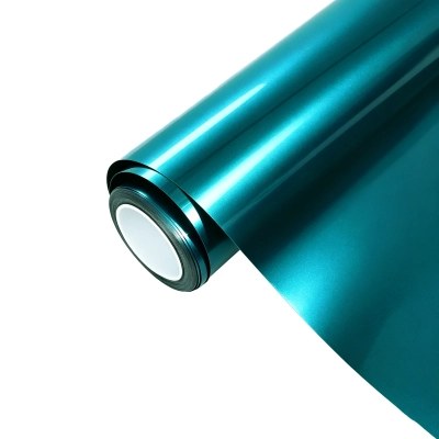 Ravoony Plus PET Glossy Metallic Atomic Cyan Car Vinyl Wrap 01