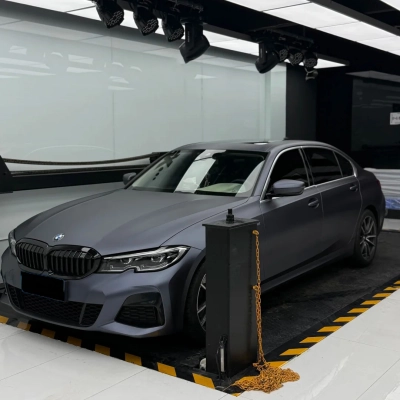 Ravoony Plus PET Satin Racing Blue Car Wrap 02