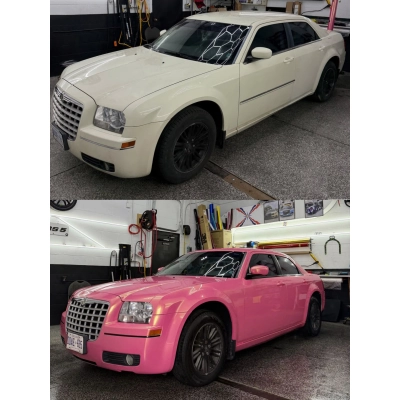 Ravoony Plus PET Gloss Diamond Gold Pink Vinyl Wrap 02