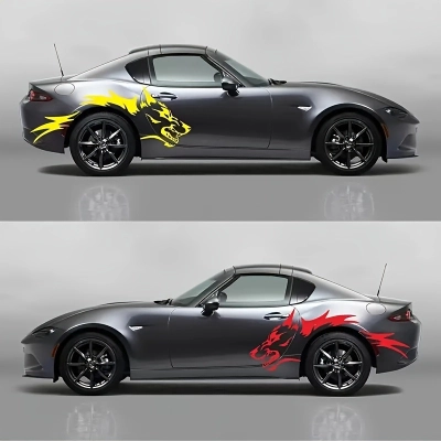 Ravoony Wolf Head Irregular Car Sticker 01
