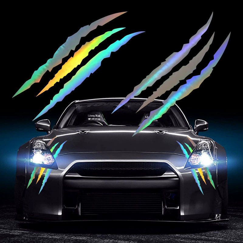Ravoony Wolf Claw Scratch Headlight Sticker