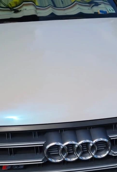 Ravoony Plus PET Glossy White to Blue Car Vinyl Wrap review 