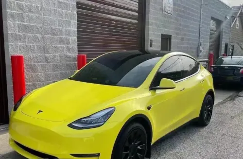 Ravoony Glossy Crystal Lemon Yellow Car Vinyl Wrap review 