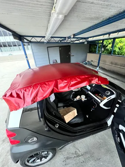 Ravoony Plus Matte Red Metallic Car Vinyl Wrap review Joerg Stette 02